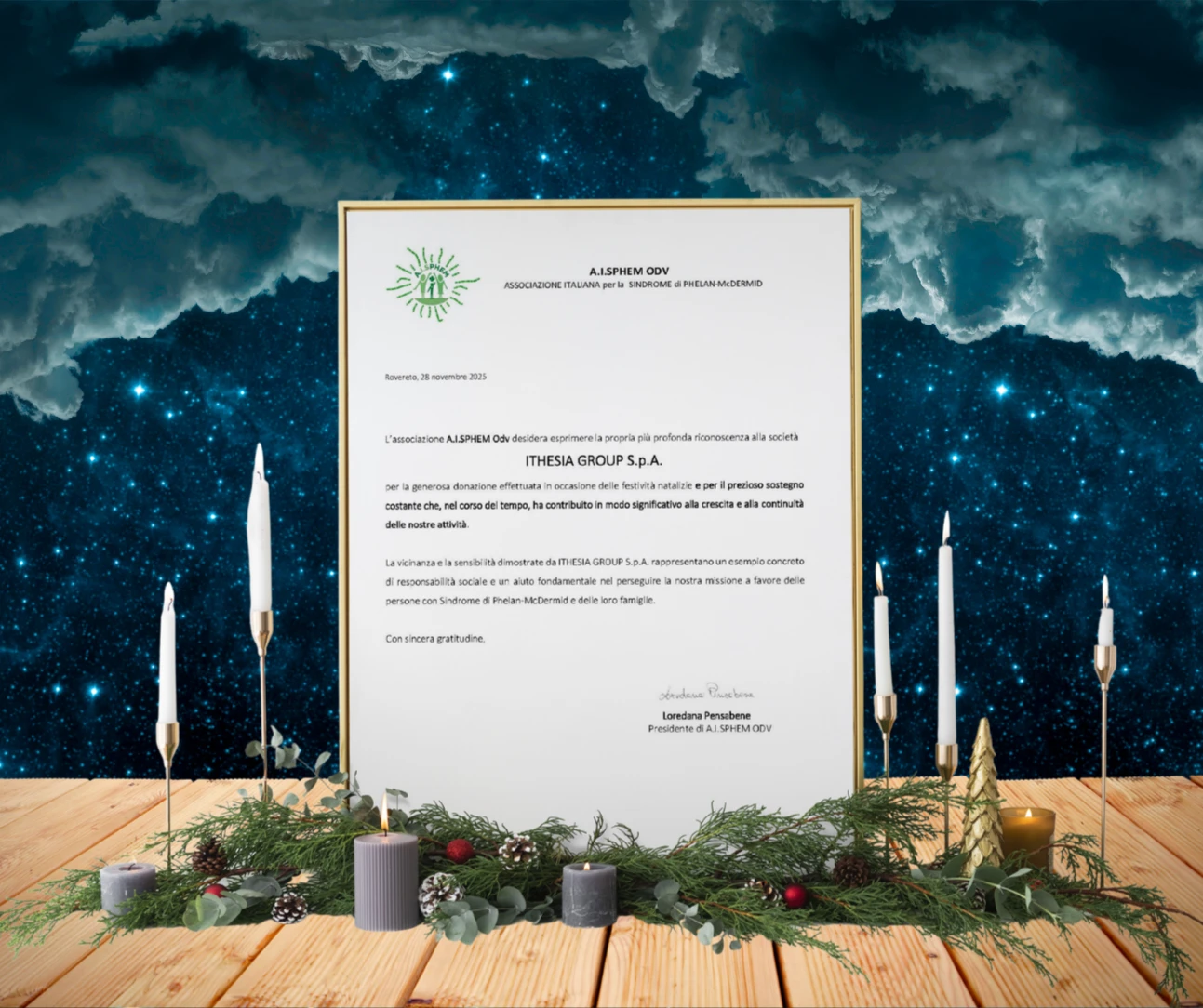 Il Natale di Ithesia al fianco di AISPHEM