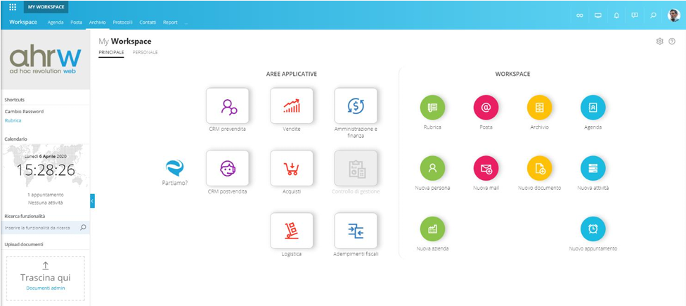 workspace software AdHoc Revolution Web Zucchetti