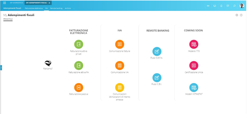 schermata adempimenti fiscali software AdHoc Revolution Web Zucchetti