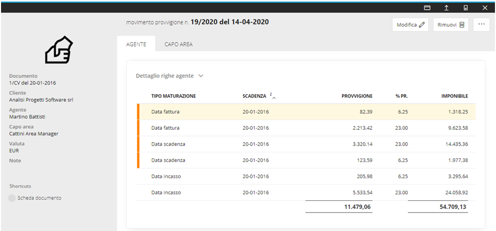 schermata provigione software AdHoc Revolution Web Zucchetti